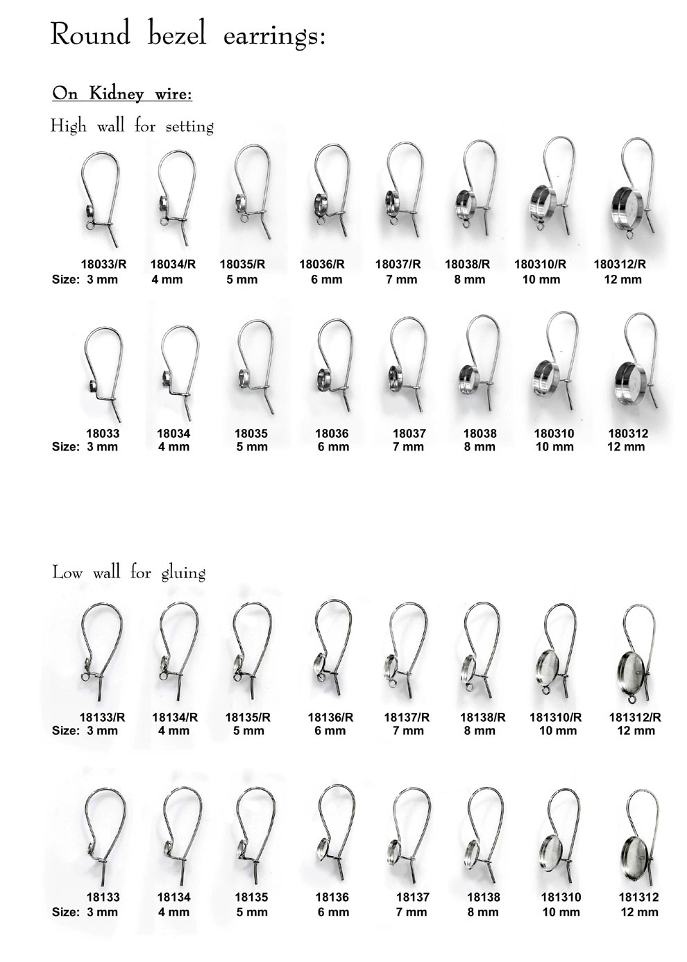 Round bezel earrings