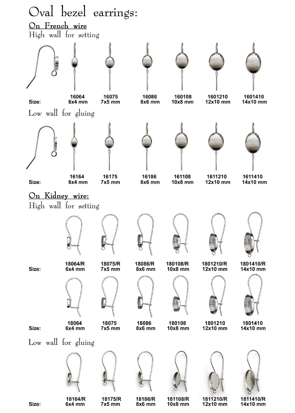 Oval bezel earrings