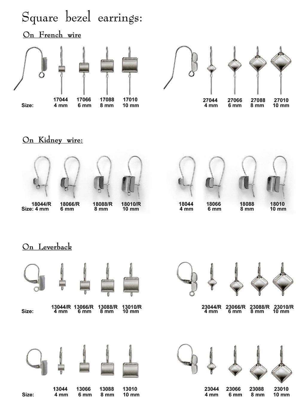 Square bezel earrings 